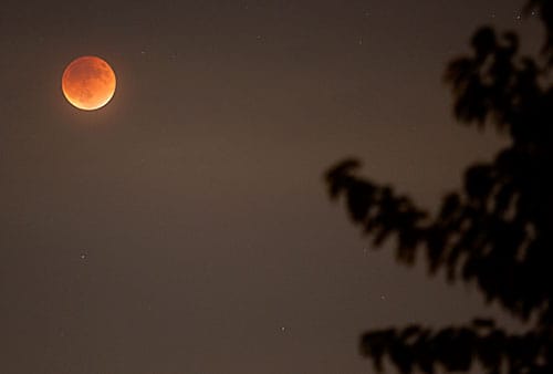 Big red moon over Claremont