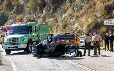 One injured after car overturns on Mt. Baldy Road